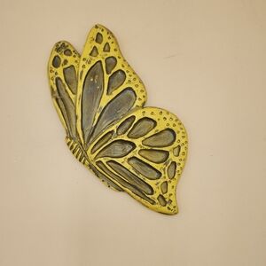 Vintage 9.5" HODA wall hanging vintage yellow art decor